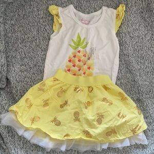2 piece pineapple print baby girl outfit